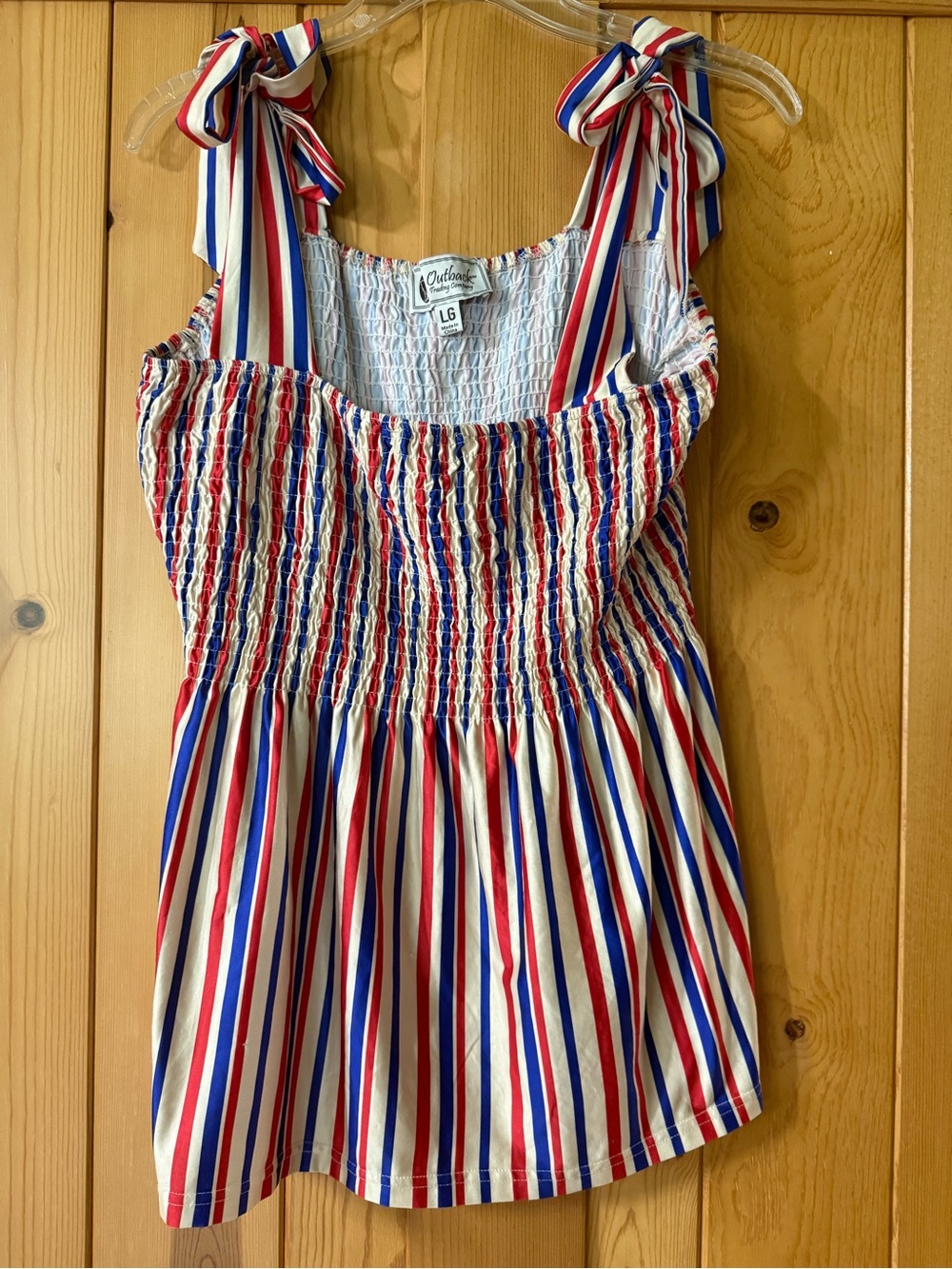 Outback trading company..Red, White & Blue Striped Tie-Shoulder